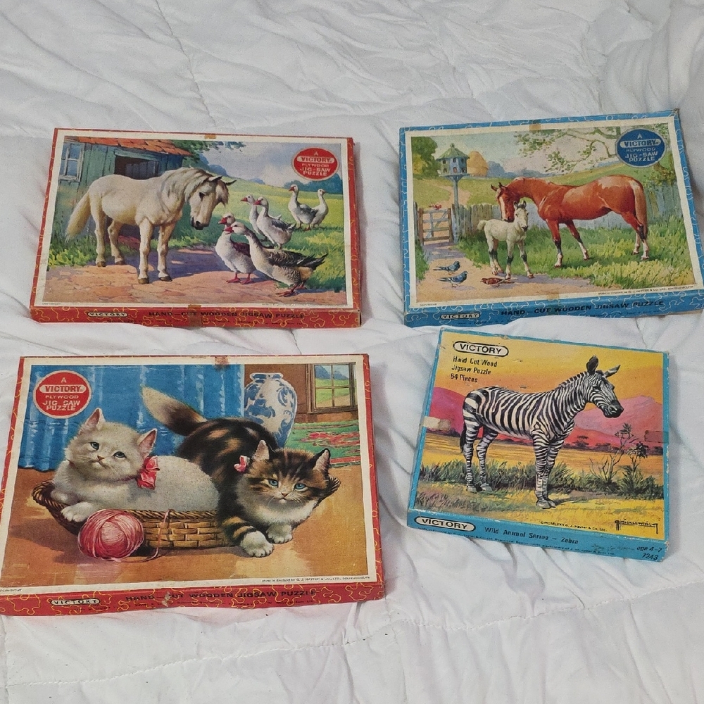 Vintage Animal Puzzle Set